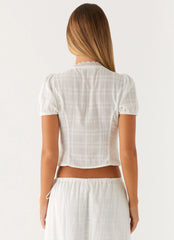 Sweet Lullaby Button Up Shirt - White